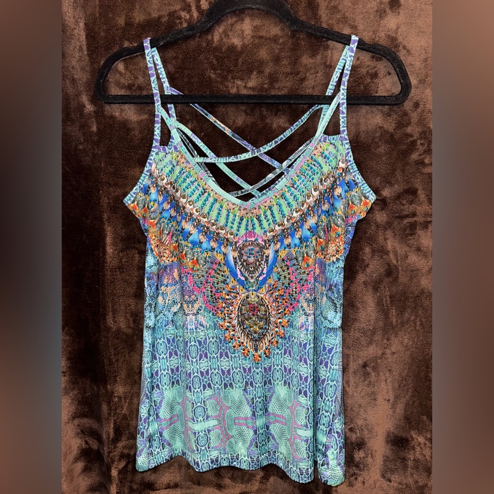 VENUS Vibrant Strappy Top with Sequins/Beading | Size: M